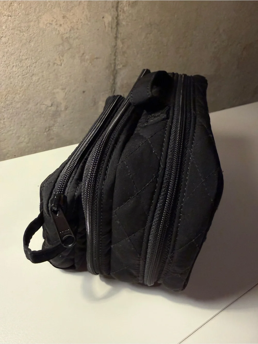 VERA BRADLEY Black Quilted Cosmetic Bag and Zip Pouch Set